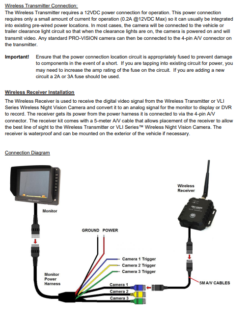 Wireless Camera General Install Information – Pro-Vision Video Systems